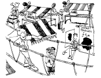 A coloring page of helping others